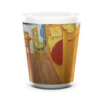 The Bedroom in Arles (Van Gogh 1888) Ceramic Shot Glass - 1.5 oz - White - Set of 4