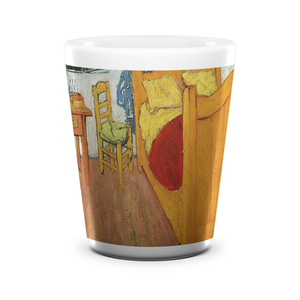 The Bedroom in Arles (Van Gogh 1888) Ceramic Shot Glass - White - Front