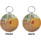 The Bedroom in Arles (Van Gogh 1888) Circle Keychain (Front + Back)