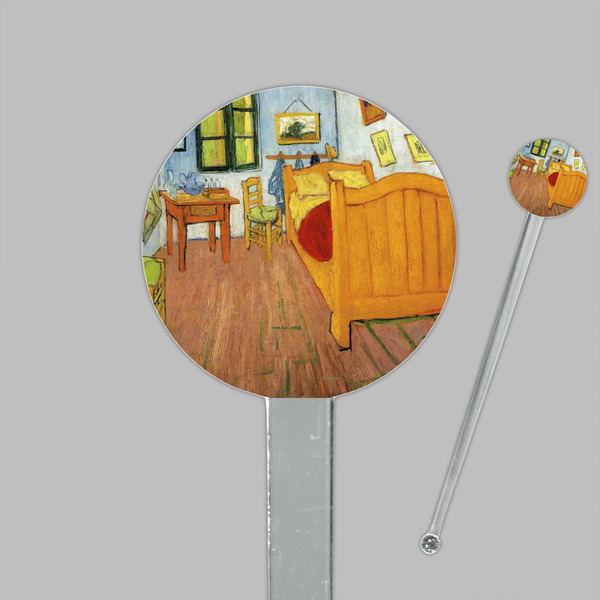 The Bedroom in Arles (Van Gogh 1888) Clear Plastic 7" Stir Stick - Round - Closeup