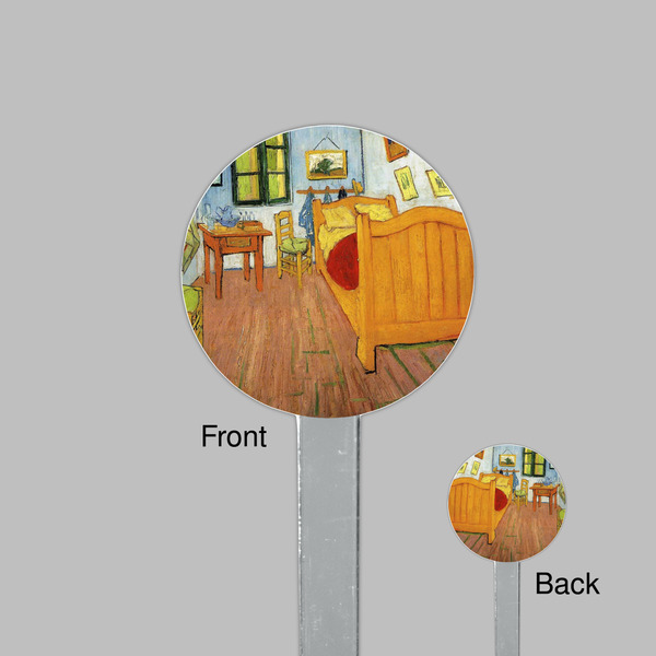 The Bedroom in Arles (Van Gogh 1888) Clear Plastic 7" Stir Stick - Round - Front & Back