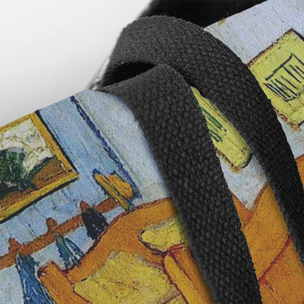 The Bedroom in Arles (Van Gogh 1888) Closeup of Tote w/Black Handles