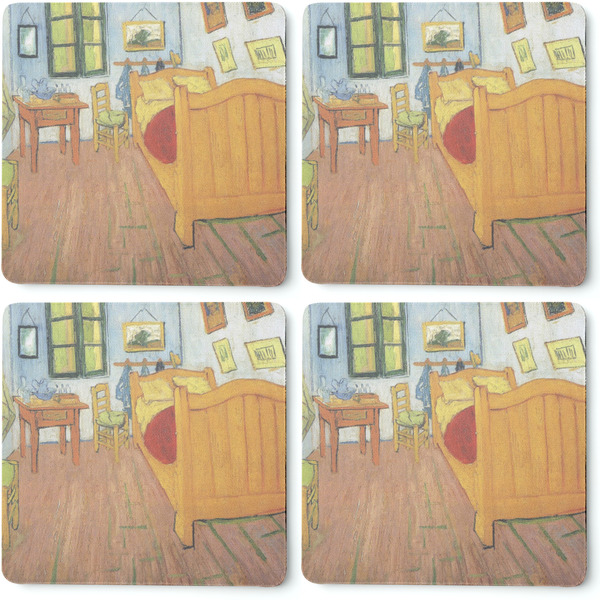 The Bedroom in Arles (Van Gogh 1888) Coaster Rubber Back - Apvl