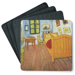 The Bedroom in Arles (Van Gogh 1888) Square Rubber Backed Coasters - Set of 4