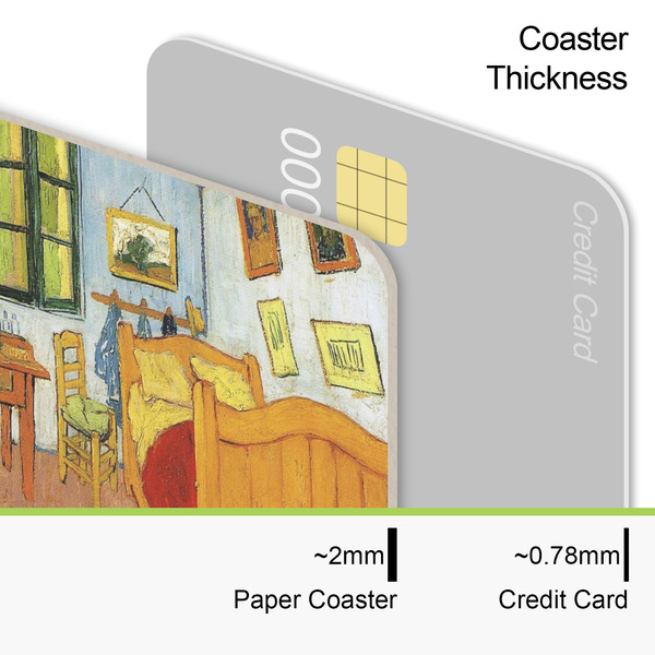 The Bedroom in Arles (Van Gogh 1888) Coaster Thickness