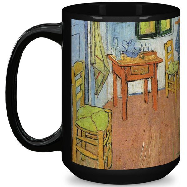 Custom The Bedroom in Arles (Van Gogh 1888) 15 Oz Coffee Mug - Black