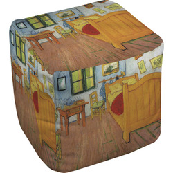The Bedroom in Arles (Van Gogh 1888) Cube Pouf Ottoman - 13"