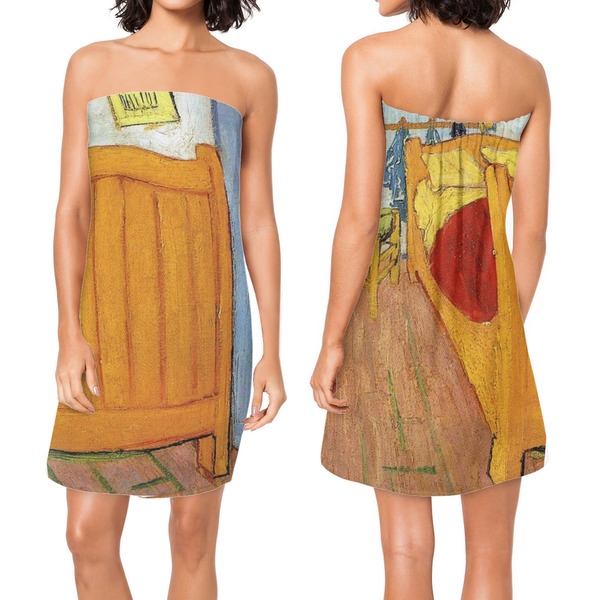 The Bedroom in Arles (Van Gogh 1888) Custom Bath Wrap - Front & Back View