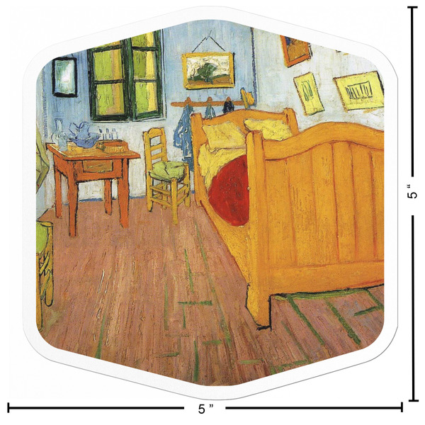 The Bedroom in Arles (Van Gogh 1888) Custom Shape Iron On Patches - L Patch w/ Measurements
