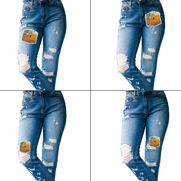 The Bedroom in Arles (Van Gogh 1888) Custom Shape Iron On Patches - L - Set of 4 - Approval