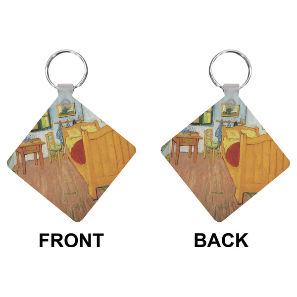 The Bedroom in Arles (Van Gogh 1888) Diamond Keychain (Front + Back)