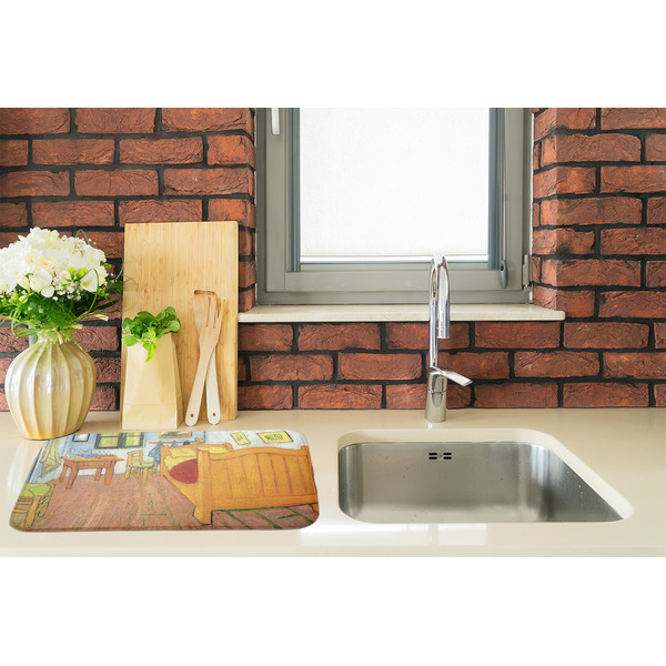 The Bedroom in Arles (Van Gogh 1888) Dish Drying Mat - LIFESTYLE 2