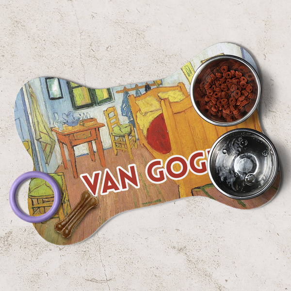 The Bedroom in Arles (Van Gogh 1888) Dog Bone Shaped Mat Lifestyle