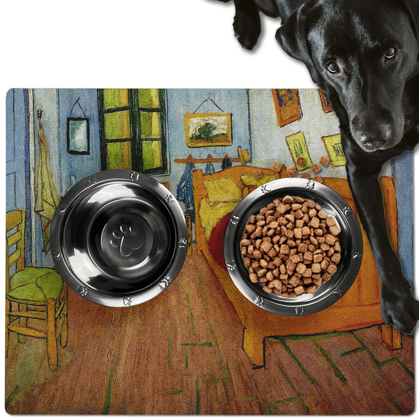 Custom The Bedroom in Arles (Van Gogh 1888) Dog Food Mat - Large