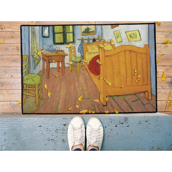 The Bedroom in Arles (Van Gogh 1888) Door Mat - 36"x24" - Lifestyle
