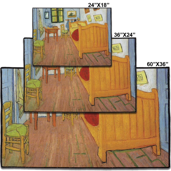The Bedroom in Arles (Van Gogh 1888) Door Mats - Size Comparison