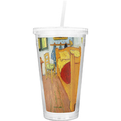 The Bedroom in Arles (Van Gogh 1888) Double Wall Tumbler with Straw