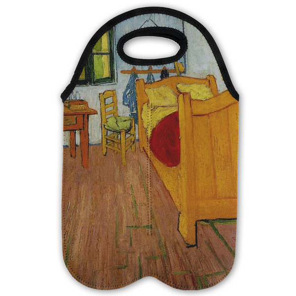 The Bedroom in Arles (Van Gogh 1888) Double Wine Tote - Flat