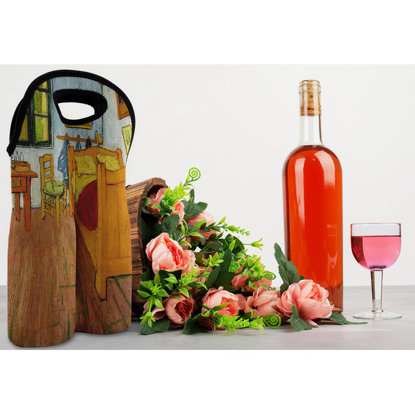 The Bedroom in Arles (Van Gogh 1888) Double Wine Tote - In Context