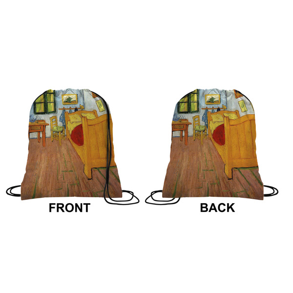 The Bedroom in Arles (Van Gogh 1888) Drawstring Backpack Front & Back Medium