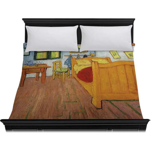 The Bedroom in Arles (Van Gogh 1888) Duvet Cover - King - On Bed - No Prop