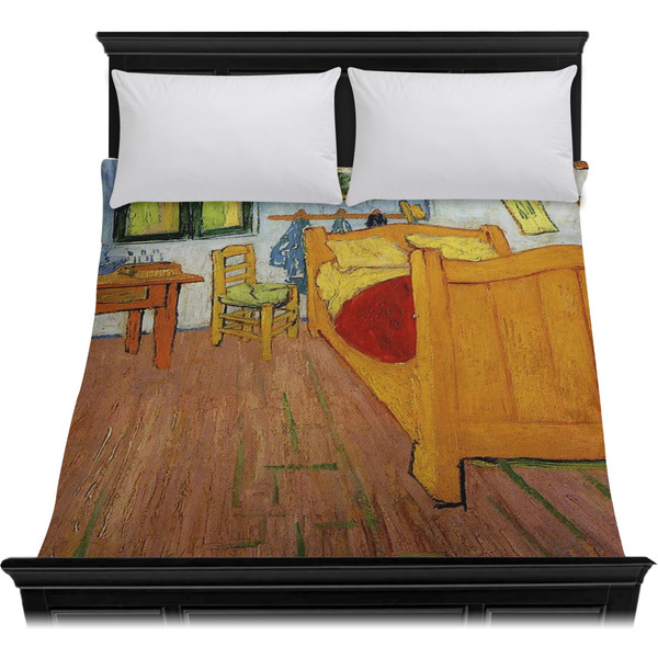 The Bedroom in Arles (Van Gogh 1888) Duvet Cover - Queen - On Bed - No Prop