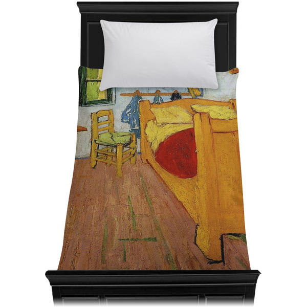 The Bedroom in Arles (Van Gogh 1888) Duvet Cover - Twin XL - On Bed - No Prop