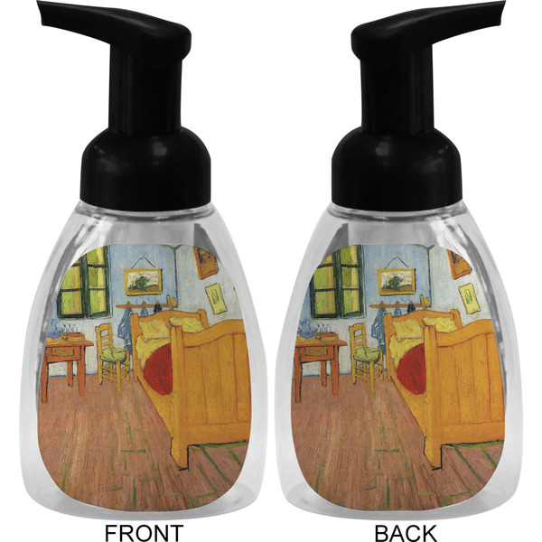 The Bedroom in Arles (Van Gogh 1888) Foam Soap Bottle - Black - Front & Back