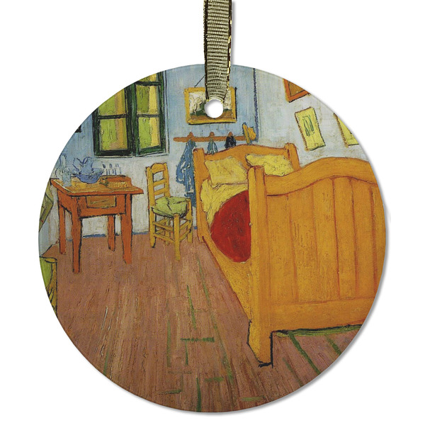 Custom The Bedroom in Arles (Van Gogh 1888) Flat Glass Ornament - Round