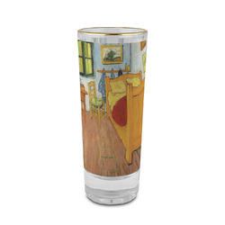 The Bedroom in Arles (Van Gogh 1888) 2 oz Shot Glass - Glass with Gold Rim