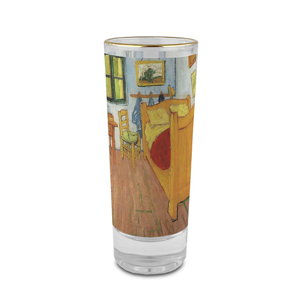 Custom The Bedroom in Arles (Van Gogh 1888) 2 oz Shot Glass - Glass with Gold Rim
