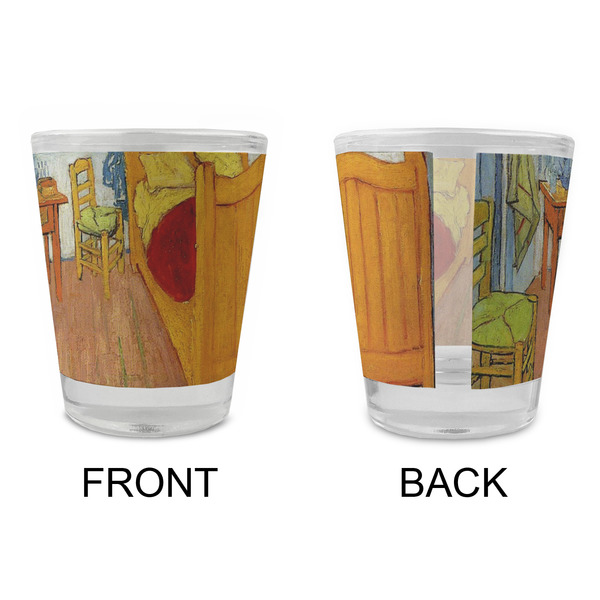 The Bedroom in Arles (Van Gogh 1888) Glass Shot Glass - Standard - Front & Back