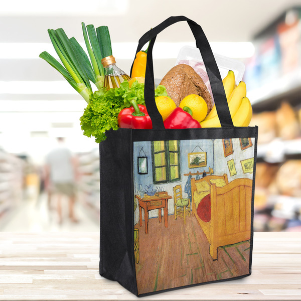 The Bedroom in Arles (Van Gogh 1888) Grocery Bag - LIFESTYLE