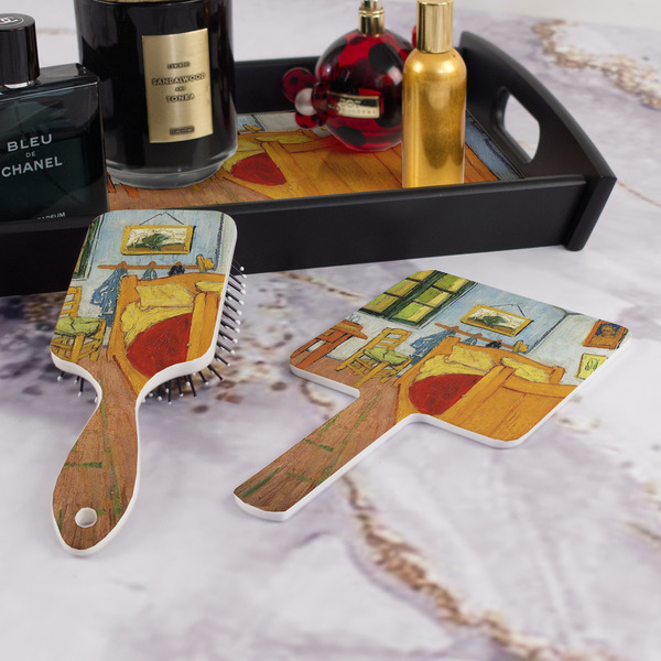 The Bedroom in Arles (Van Gogh 1888) Hair Brush and Hand Mirror - Bathroom Scene