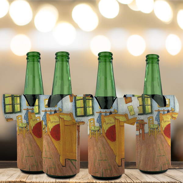 The Bedroom in Arles (Van Gogh 1888) Jersey Bottle Cooler - Set of 4 - LIFESTYLE