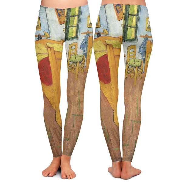 The Bedroom in Arles (Van Gogh 1888) Ladies Leggings - Front and Back