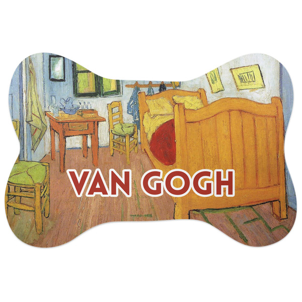 Custom The Bedroom in Arles (Van Gogh 1888) Bone Shaped Dog Food Mat