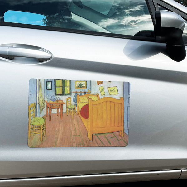 The Bedroom in Arles (Van Gogh 1888) Large Rectangle Car Magnets- In Context