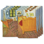 The Bedroom in Arles (Van Gogh 1888) Double-Sided Linen Placemat - Set of 4
