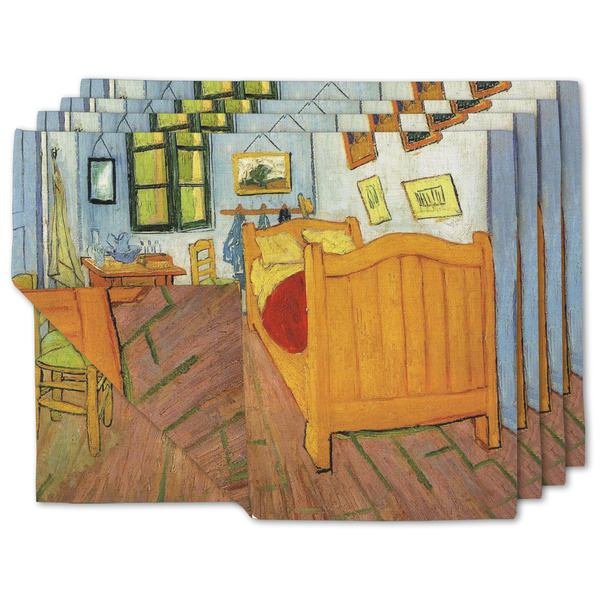 Custom The Bedroom in Arles (Van Gogh 1888) Double-Sided Linen Placemat - Set of 4