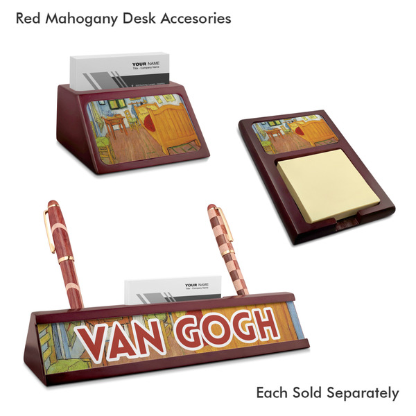 The Bedroom in Arles (Van Gogh 1888) Mahogany Desk Accessories