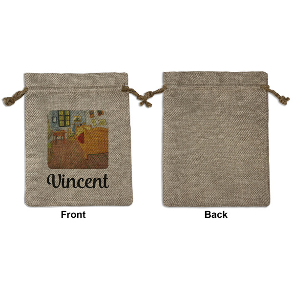 The Bedroom in Arles (Van Gogh 1888) Medium Burlap Gift Bag - Front Approval
