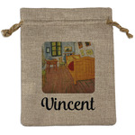 The Bedroom in Arles (Van Gogh 1888) Medium Burlap Gift Bag - Front