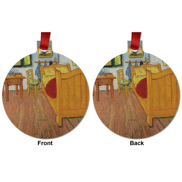 The Bedroom in Arles (Van Gogh 1888) Metal Ball Ornament - Front and Back