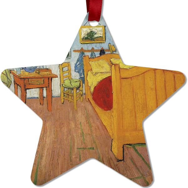 Custom The Bedroom in Arles (Van Gogh 1888) Metal Star Ornament - Double Sided