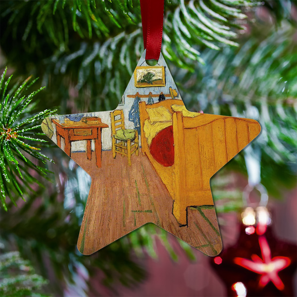 The Bedroom in Arles (Van Gogh 1888) Metal Star Ornament - Lifestyle