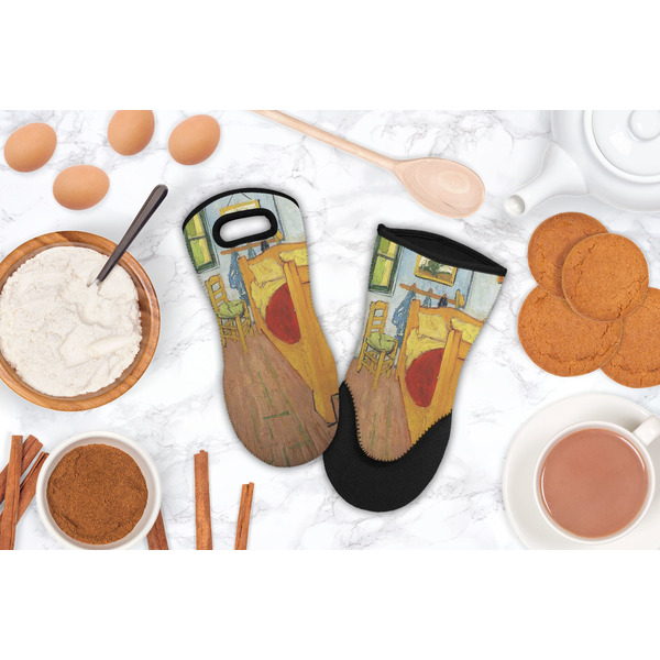 The Bedroom in Arles (Van Gogh 1888) Neoprene Oven Mitt - Lifestyle Image