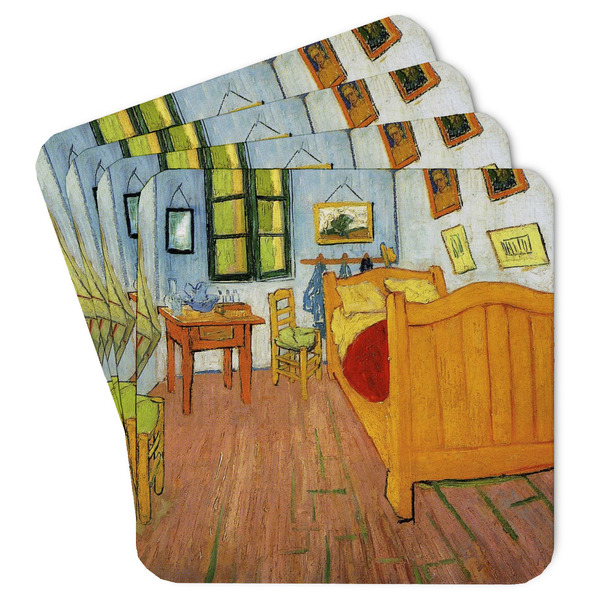Custom The Bedroom in Arles (Van Gogh 1888) Square Paper Coasters
