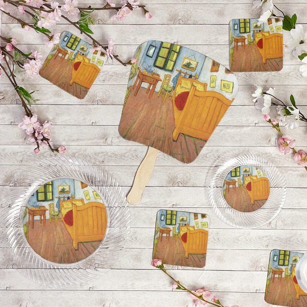 The Bedroom in Arles (Van Gogh 1888) Party Supplies Combination Image - All items - Plates, Coasters, Fans