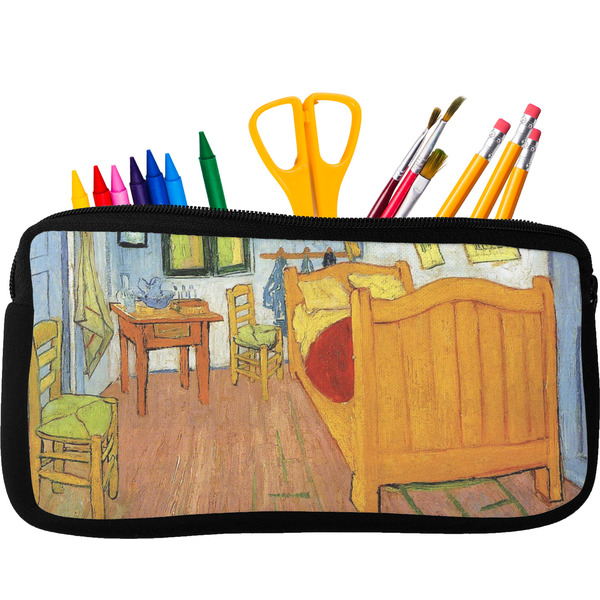 Custom The Bedroom in Arles (Van Gogh 1888) Neoprene Pencil Case - Small